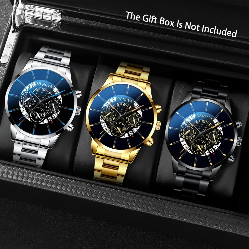 Luxury Watch Under 20000 - 3pcs/1pcs men's fashionable quartz watch set,