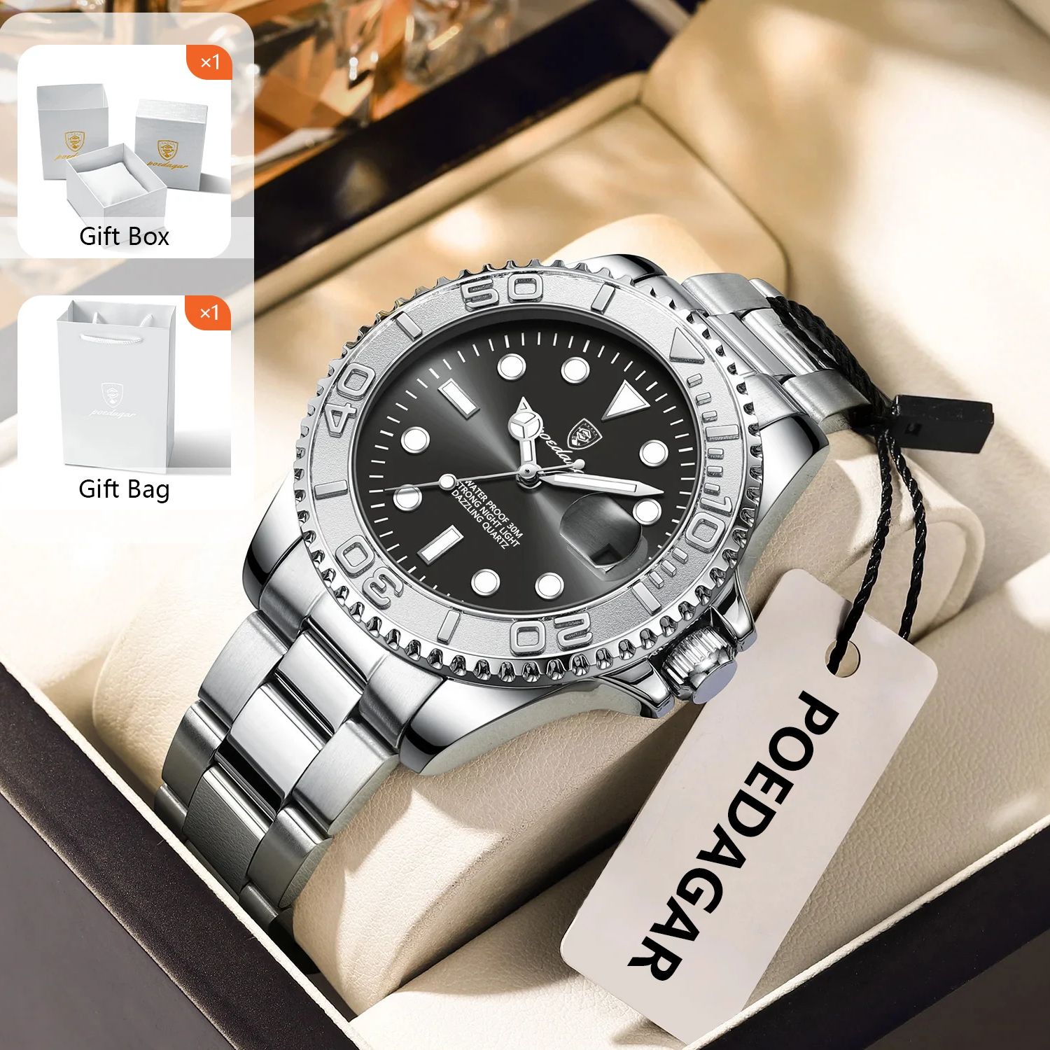 Luxury Watch Hand - POEDAGAR Trendy Sport Man Watch Luminous