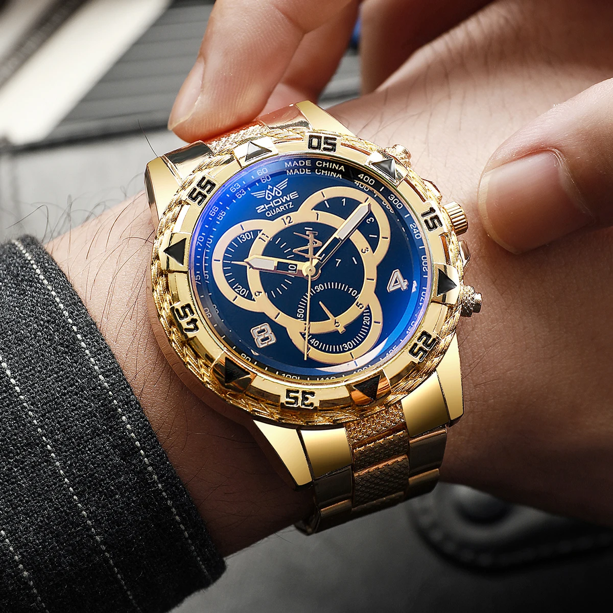 4 pçs Fashion Blue Light Large - Luxury Watch Under 20000 review and price