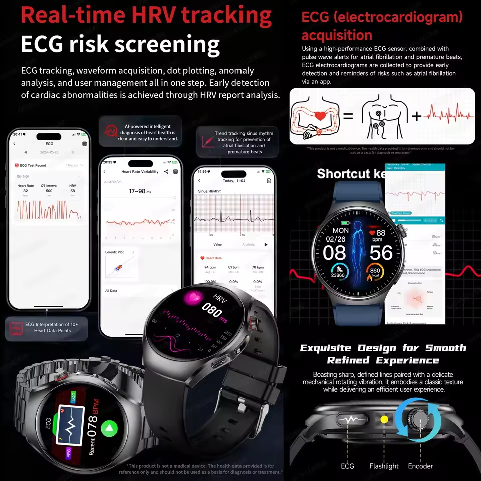 New Accurate ECG Smart Watch B - Gmt Dual Timezone Watch review and price