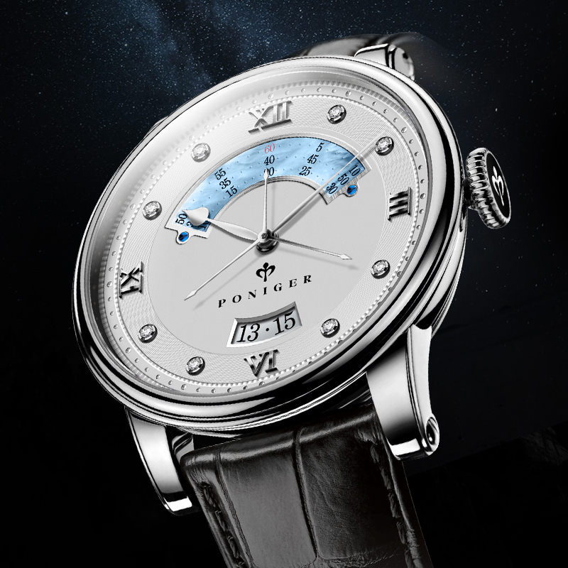 PONIGER 42mm Men Luxury Wrist  - Dress Watch Ultra Thin review and price