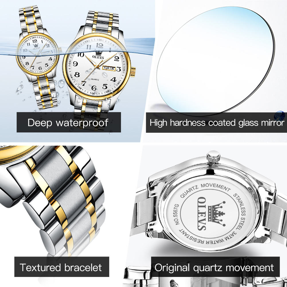 OLEVS New Fashion Couple Watch - Best Luxury Quartz Watch review and price