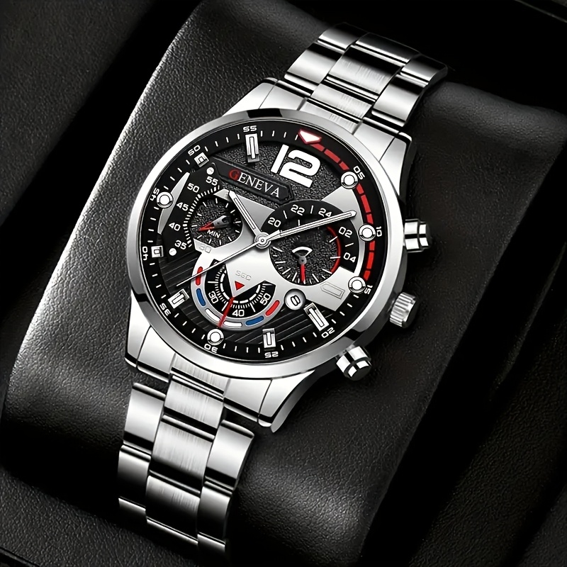 Men's Geneva Watch Set 4 Style - Luxury Watch Under 20000 review and price