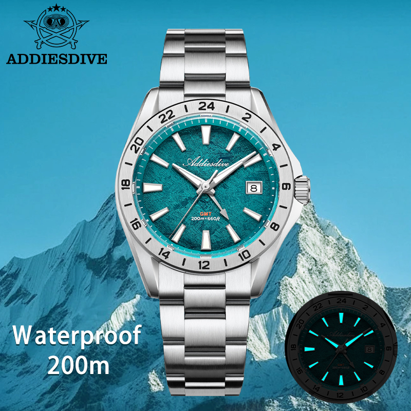 ADDIESDIVE New Quartz Watches  - Gmt Dual Timezone Watch review and price