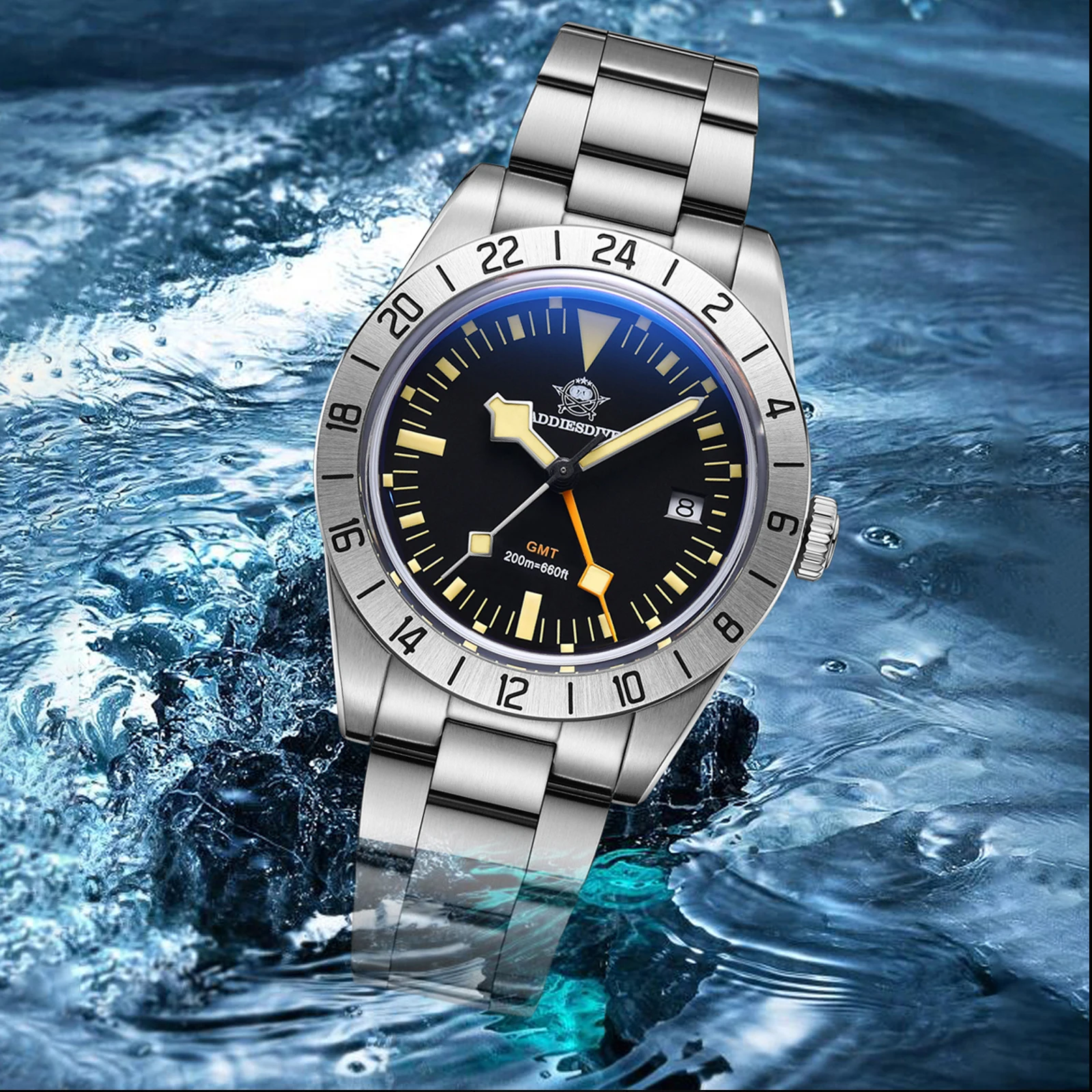 ADDIESDIVE Stainless Steel GMT - Gmt Dual Timezone Watch review and price