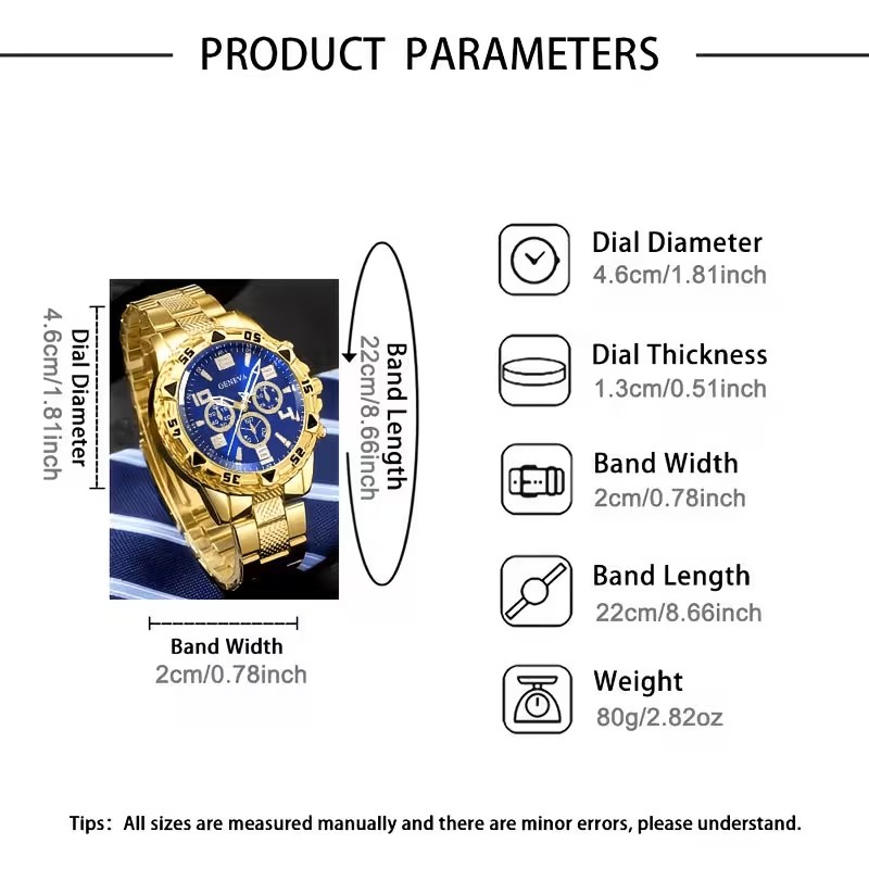 2Pcs Men's Fashionable Luxury  - Luxury Watch Under 20000 review and price