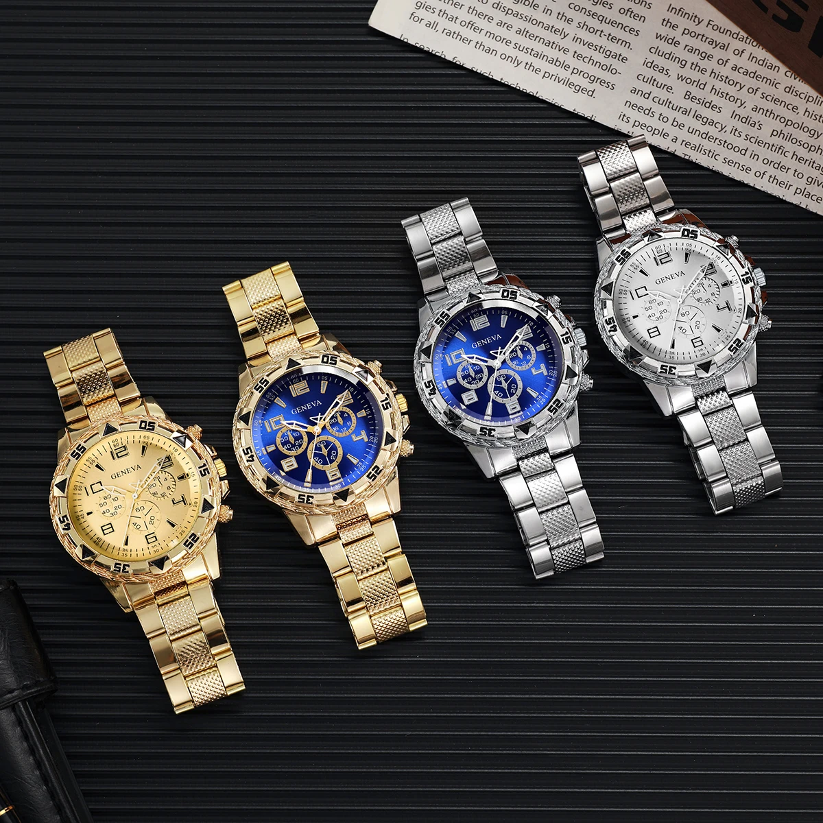4 Pcs/set Men's Fashion Busine - Luxury Watch Under 20000 review and price