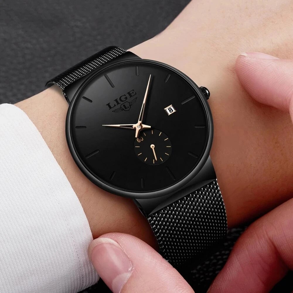 LIGE Fashion Mens Watches Top  - Dress Watch Ultra Thin review and price