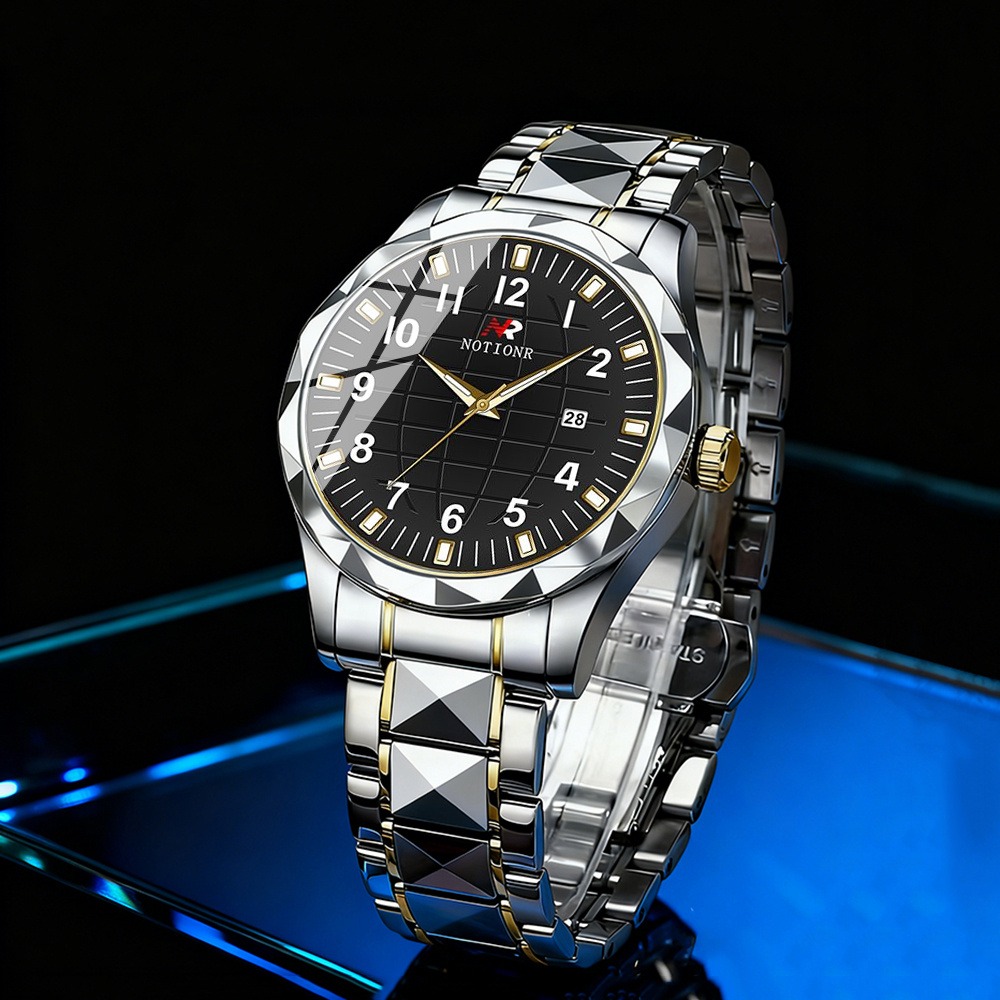 Men Stainless Steel Quartz Wat - Luxury Watch And Bracelet review and price