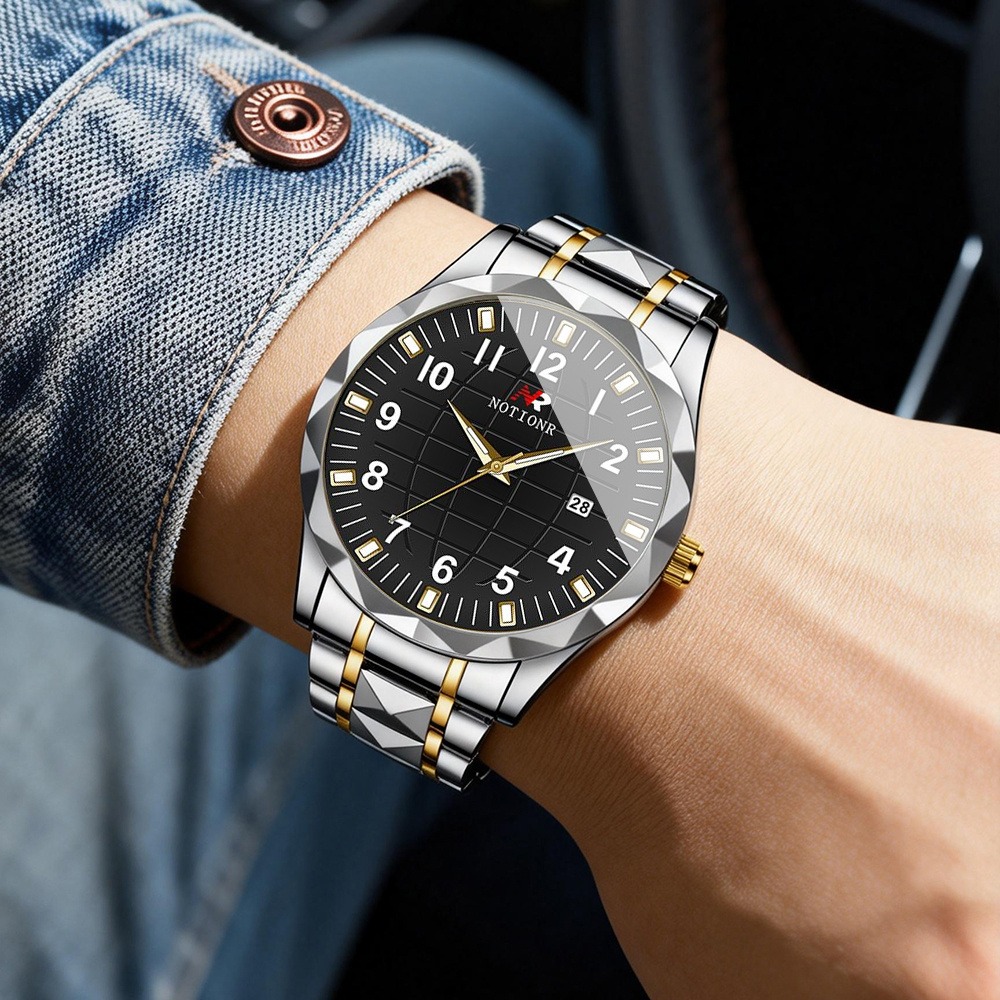 Men Stainless Steel Quartz Wat - Luxury Watch And Bracelet review and price